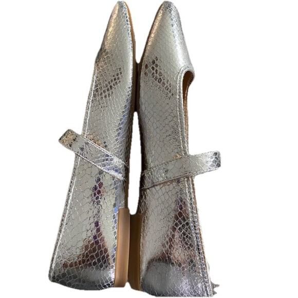 New I.N.C. International Concepts Jadis Square Toe Ballet Flats Silver Sz 9 - Picture 3 of 7